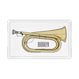Bugle cartoon illustration acrylic tray