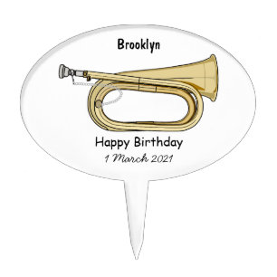 Bugle cartoon illustration cake topper