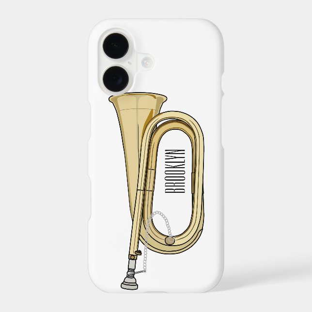 Bugle cartoon illustration  iphone case (Back)