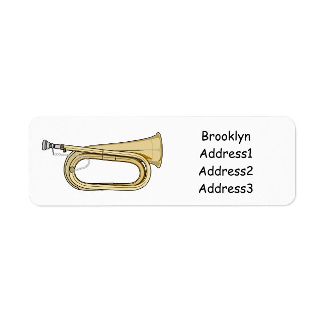 Bugle cartoon illustration label (Front)