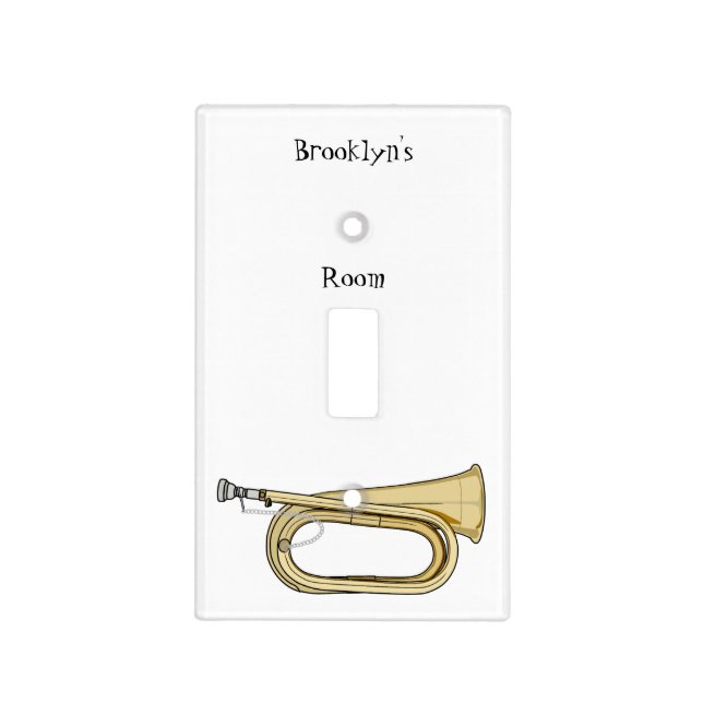 Bugle cartoon illustration light switch cover (Front)