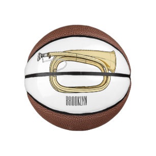 Bugle cartoon illustration  mini basketball