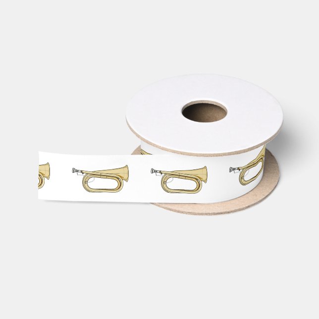 Bugle cartoon illustration  satin ribbon (Spool)