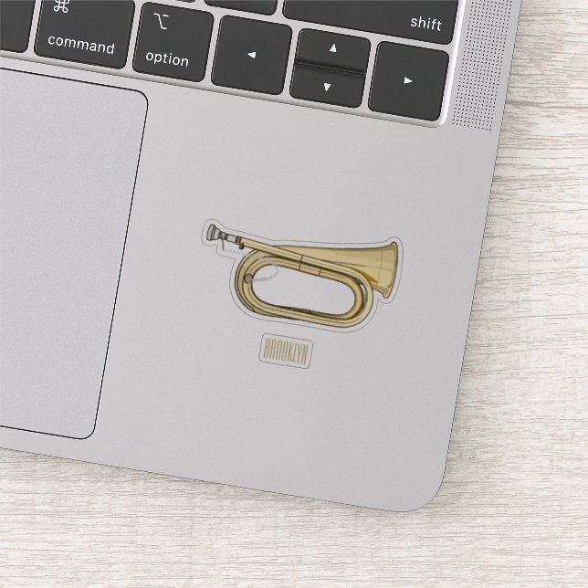 Bugle cartoon illustration sticker (Detail)