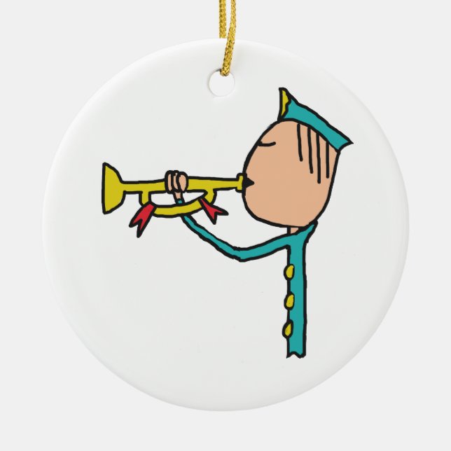 Bugle Ceramic Ornament (Front)