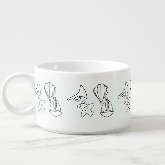 Bugle Plane Boat Air Balloon Kids  Bowl (Right)