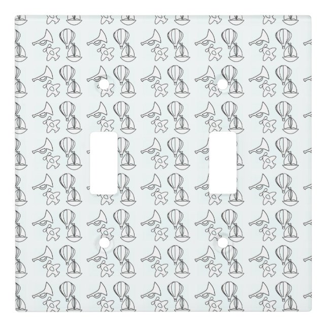 Bugle Plane Boat Air Balloon Kids  Light Switch Cover (Front)