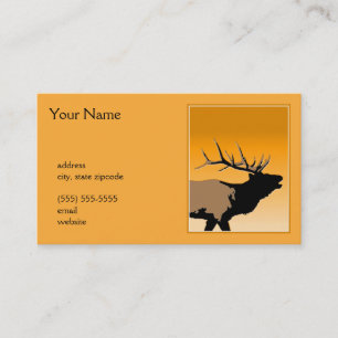 Bugling Bull Elk at Sunset Original Wildlife Art Business Card