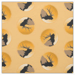 Bugling Bull Elk at Sunset Original Wildlife Art Fabric