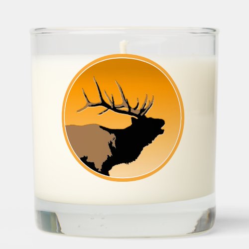Bugling Bull Elk at Sunset Original Wildlife Art Scented Candle