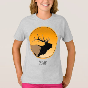 Bugling Bull Elk at Sunset Original Wildlife Art T-Shirt