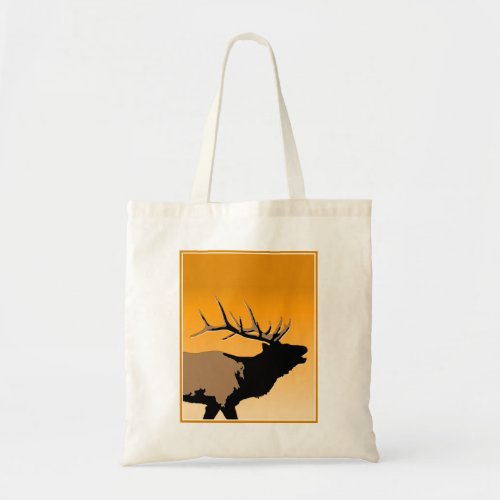 Bugling Bull Elk at Sunset Original Wildlife Art Tote Bag