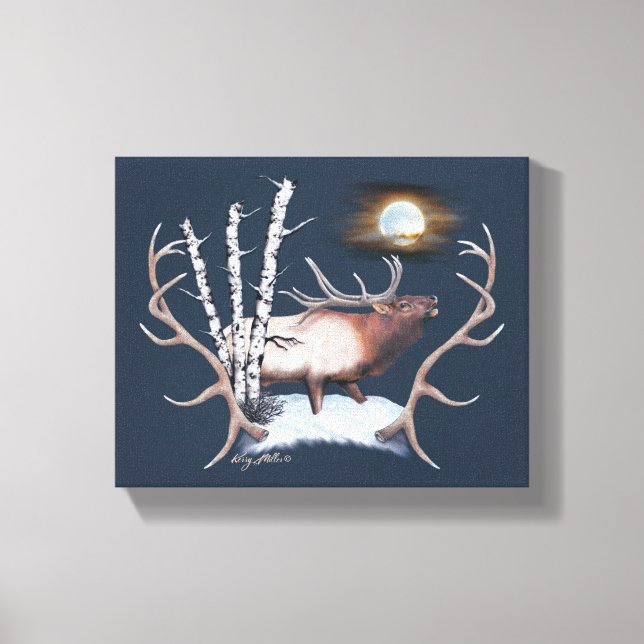 Bugling Bull Elk Canvas Print (Front)