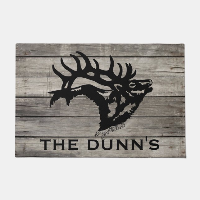 Bugling Bull Elk Doormat (Front)