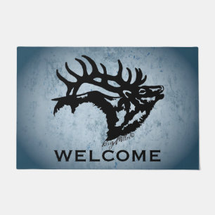 Bugling Bull Elk Doormat