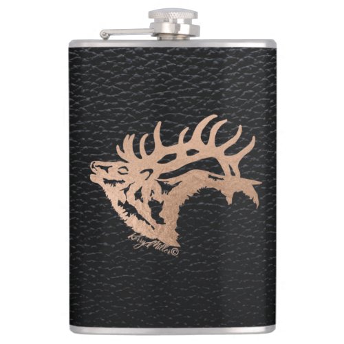 Bugling Bull Elk Flask