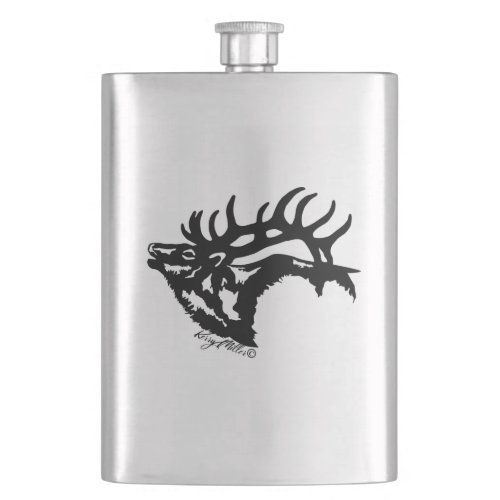 Bugling Bull Elk Flask