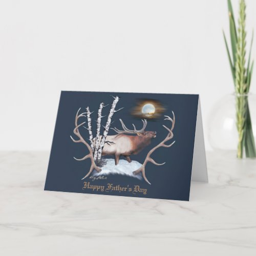 Bugling Bull Elk Holiday Card