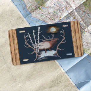 Bugling Bull Elk License Plate