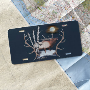 Bugling Bull Elk License Plate