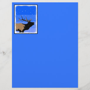Bugling Elk in Winter - Original Wildlife Art