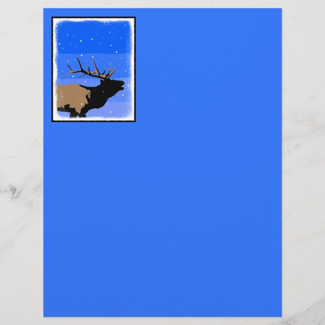 Bugling Elk in Winter  - Original Wildlife Art (Front)