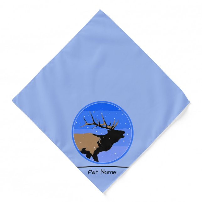 Bugling Elk in Winter  - Original Wildlife Art Bandana (Front)