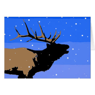Bugling Elk in Winter - Original Wildlife Art Cards