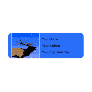 Bugling Elk in Winter - Original Wildlife Art Label