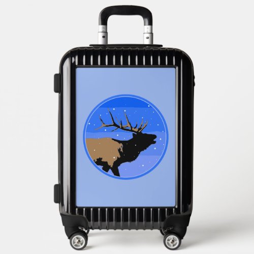 Bugling Elk in Winter  _ Original Wildlife Art Luggage