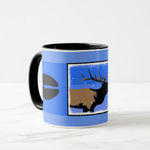 Bugling Elk in Winter  - Original Wildlife Art Mug