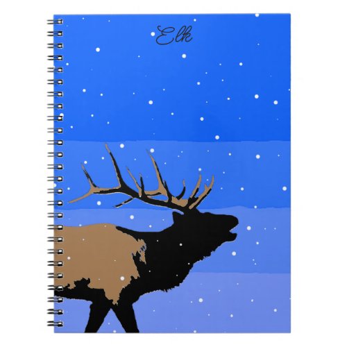 Bugling Elk in Winter  _ Original Wildlife Art Notebook