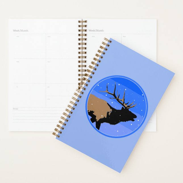 Bugling Elk in Winter  - Original Wildlife Art Planner (Display)
