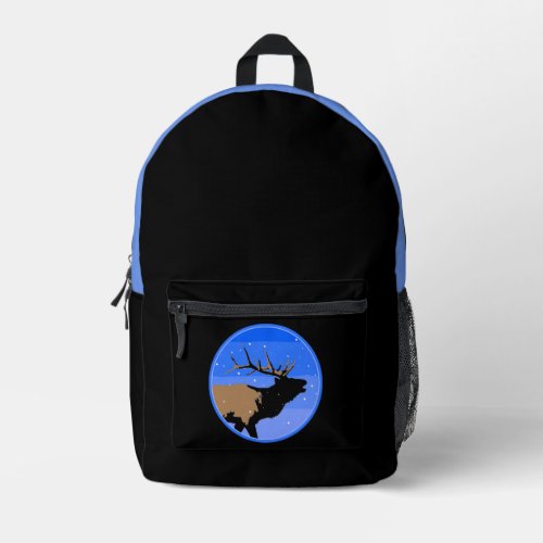 Bugling Elk in Winter  _ Original Wildlife Art Printed Backpack