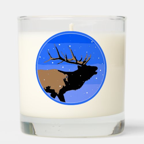 Bugling Elk in Winter  _ Original Wildlife Art Scented Candle