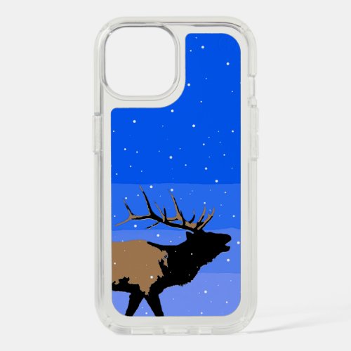 Bugling Elk in Winter  _ Original Wildlife Art iPhone 15 Case