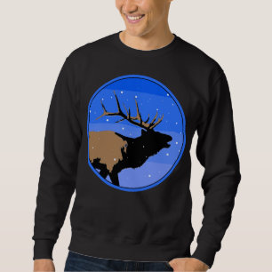 Bugling Elk in Winter  - Original Wildlife Art Sweatshirt