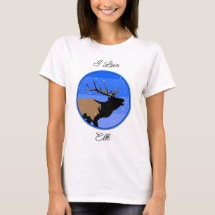 Bugling Elk in Winter  - Original Wildlife Art T-Shirt