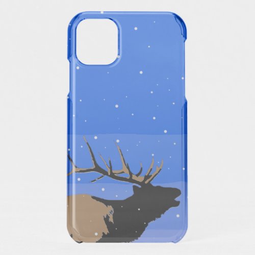 Bugling Elk in Winter  _ Original Wildlife Art iPhone 11 Case