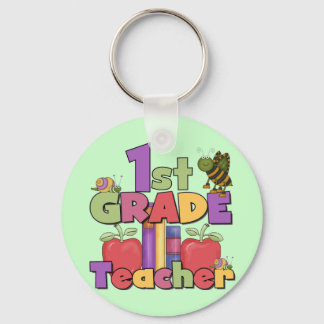 Bugs and Apples 1st Grade Tshirts and Gifts Keychain