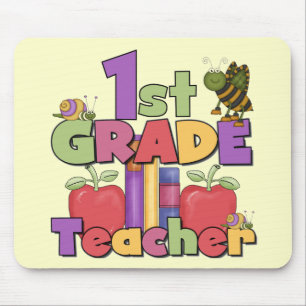 Bugs and Apples 1st Grade Tshirts and Gifts Mouse Pad