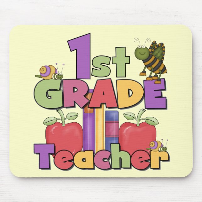 Bugs and Apples 1st Grade Tshirts and Gifts Mouse Pad (Front)
