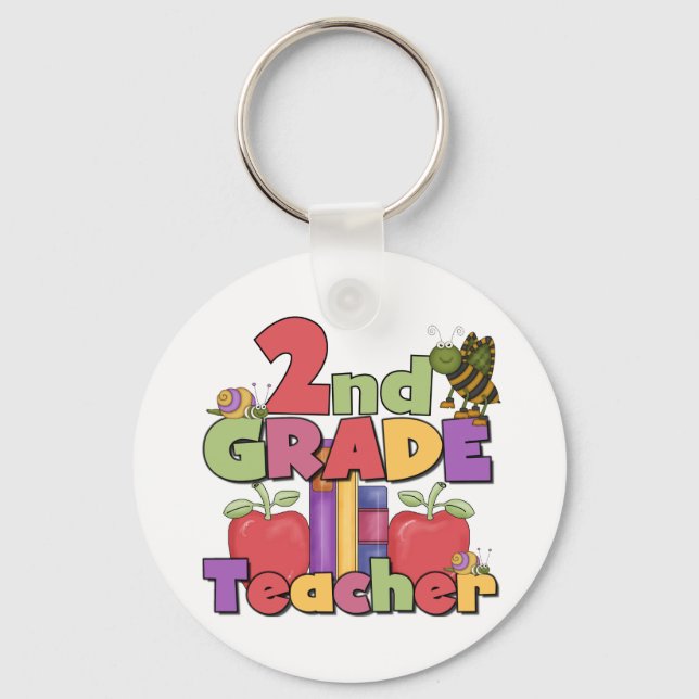 Bugs and Apples 2nd Grade Keychain (Front)