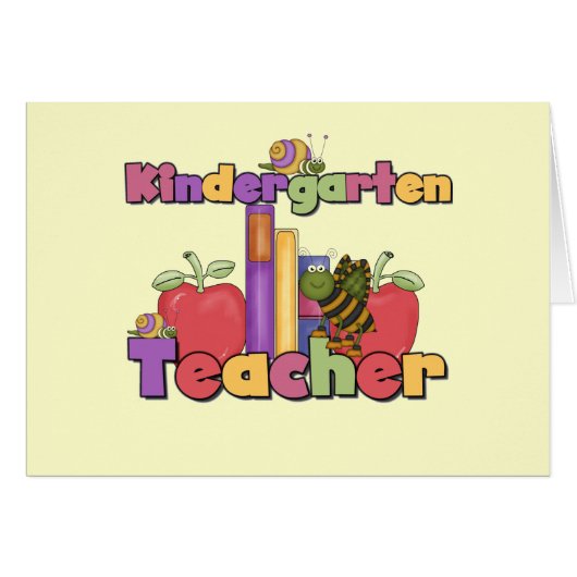 Bugs and Apples Kindergarten Teacher Cards (Front Horizontal)