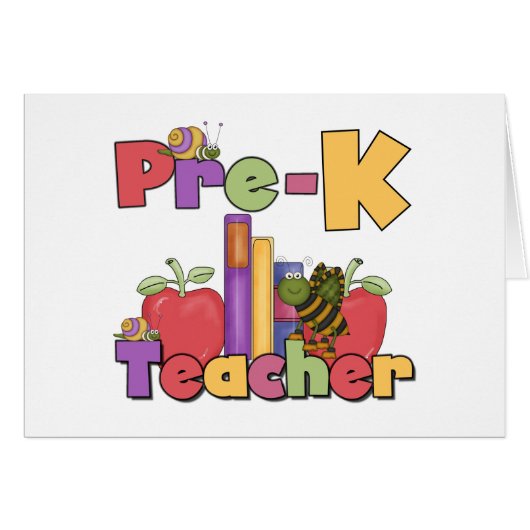 Bugs and Apples Pre-K Teacher Cards (Front Horizontal)