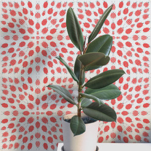 Bugs and Beetles Pattern Red on Blue Wallpaper