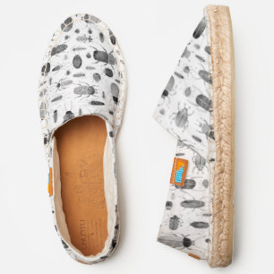 Bugs and Beetles Watercolor Ink Nature Painting Espadrilles