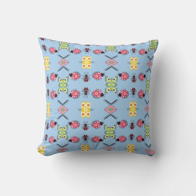 Bugs and Butterflies Throw Pillow (Front)