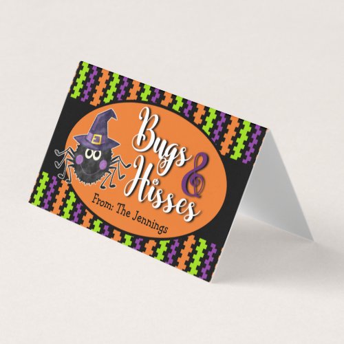 Bugs And Hisses Halloween Treat Bag Topper Business Card