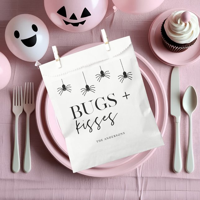 Bugs And Kisses | Black Spiders | Happy Halloween Favor Bag (Creator Uploaded)